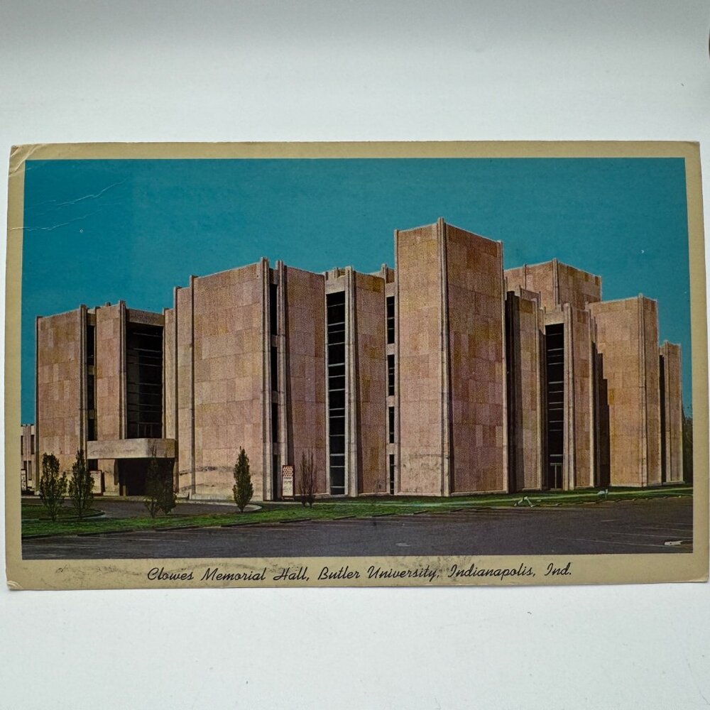 Vintage 1960s Butler University Clowes Memorial Hall Postcard